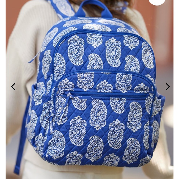 NWT! Vera Bradley Bancroft Blue Paisley Backpack - Picture 4 of 11